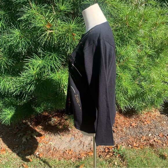 2000 Cardigan Sweater Embellished New Years Champagne Women’s M Y2K - Picture 11 of 14